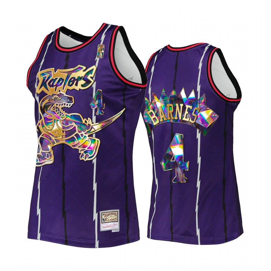 Scottie Barnes #4 Toronto Raptors 75th Diamond Badge Purple Throwback Jersey