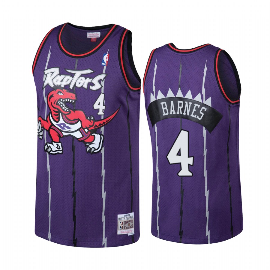 Scottie Barnes 4 Toronto Raptors Hardwood Classics Purple Jersey Throwback