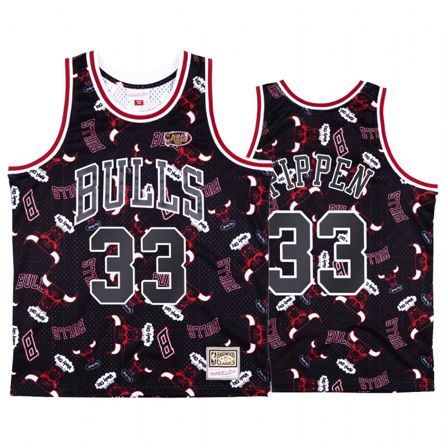 Scottie Pippen #33 Chicago Bulls Black Tear Up Pack Jersey