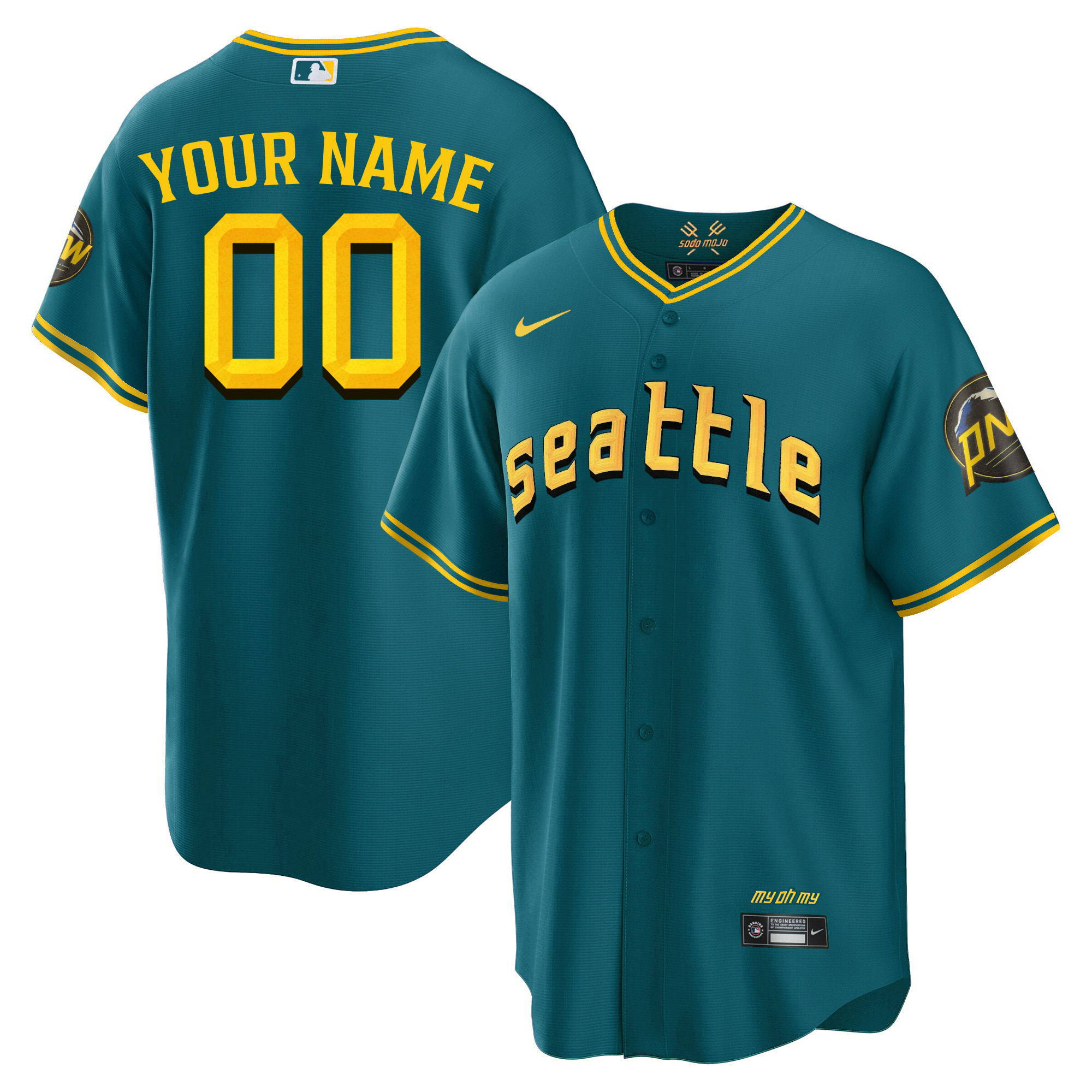 Seattle Mariners City Connect Fan Made Edition Custom Cool Aqua Jersey