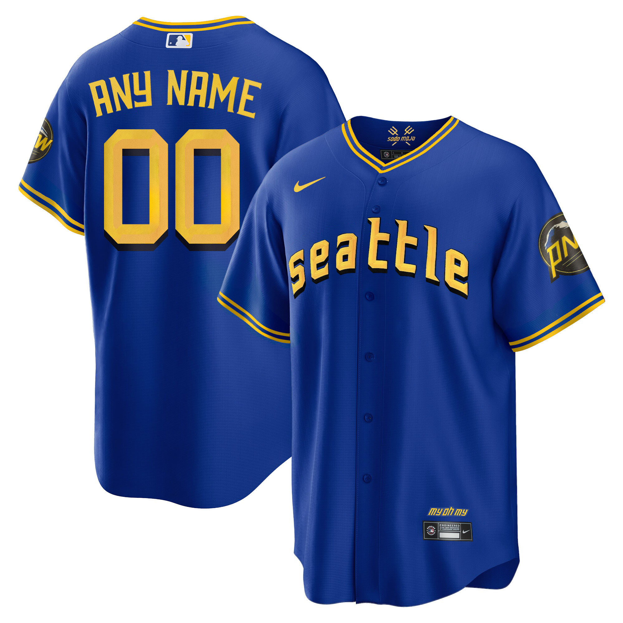 Seattle Mariners City Connect Gold Custom Cool Royal Jersey