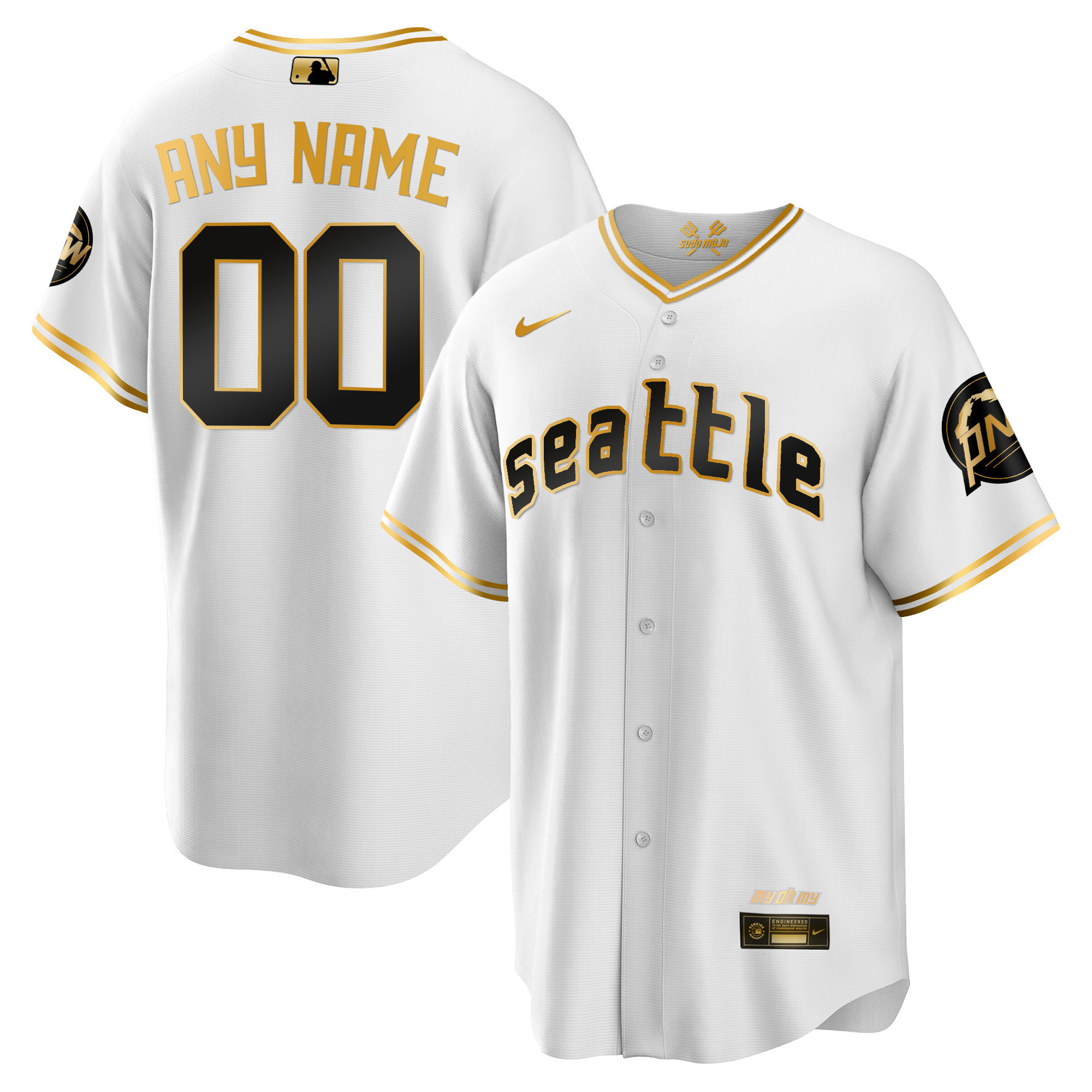 Seattle Mariners City Connect Gold Custom Cool White Gold Jersey