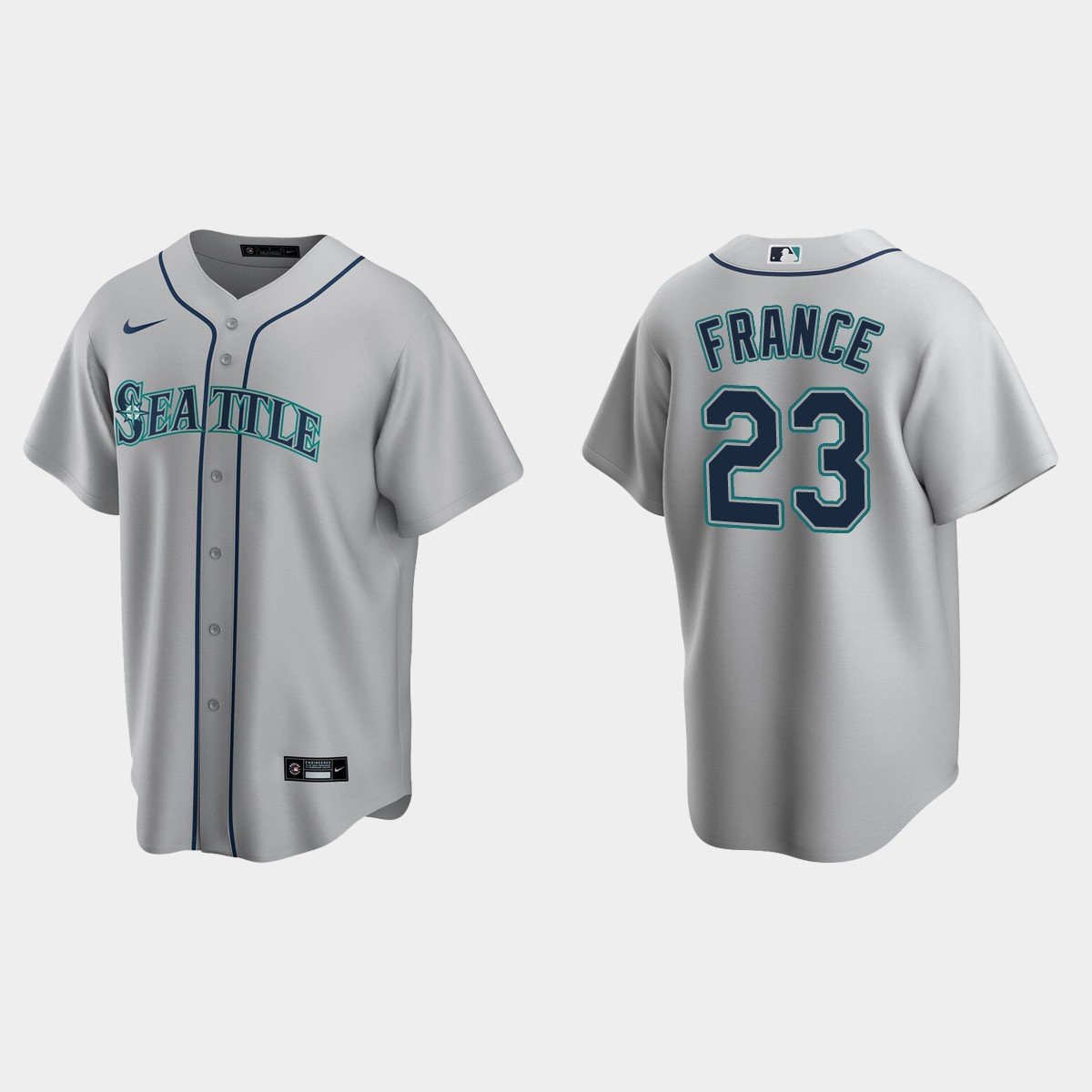 Seattle Mariners #23 Ty France Road Jersey - Gray