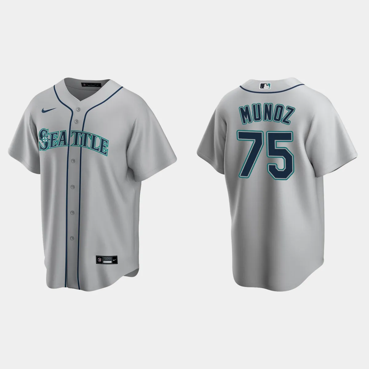 Seattle Mariners Andres Munoz Road Jersey - Gray
