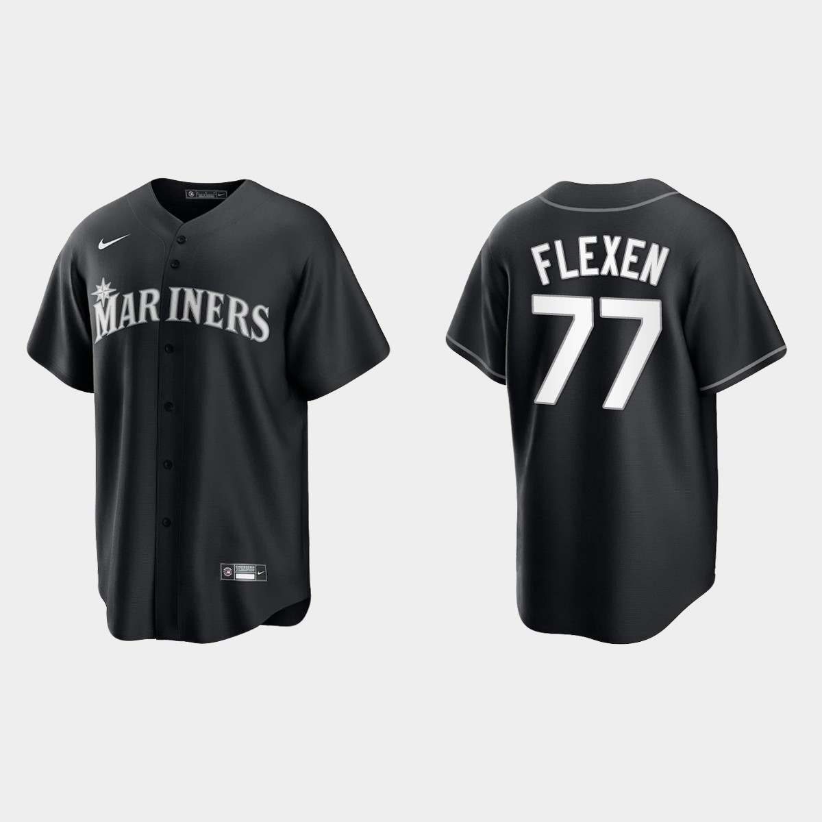 Seattle Mariners Chris Flexen Jersey - Black White