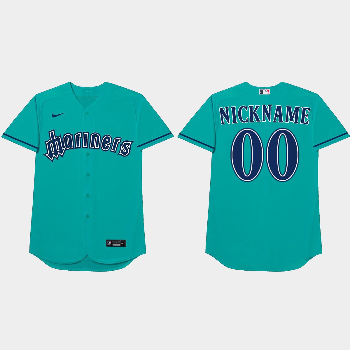Seattle Mariners Custom Players' Weekend Nickname Jersey - Aqua