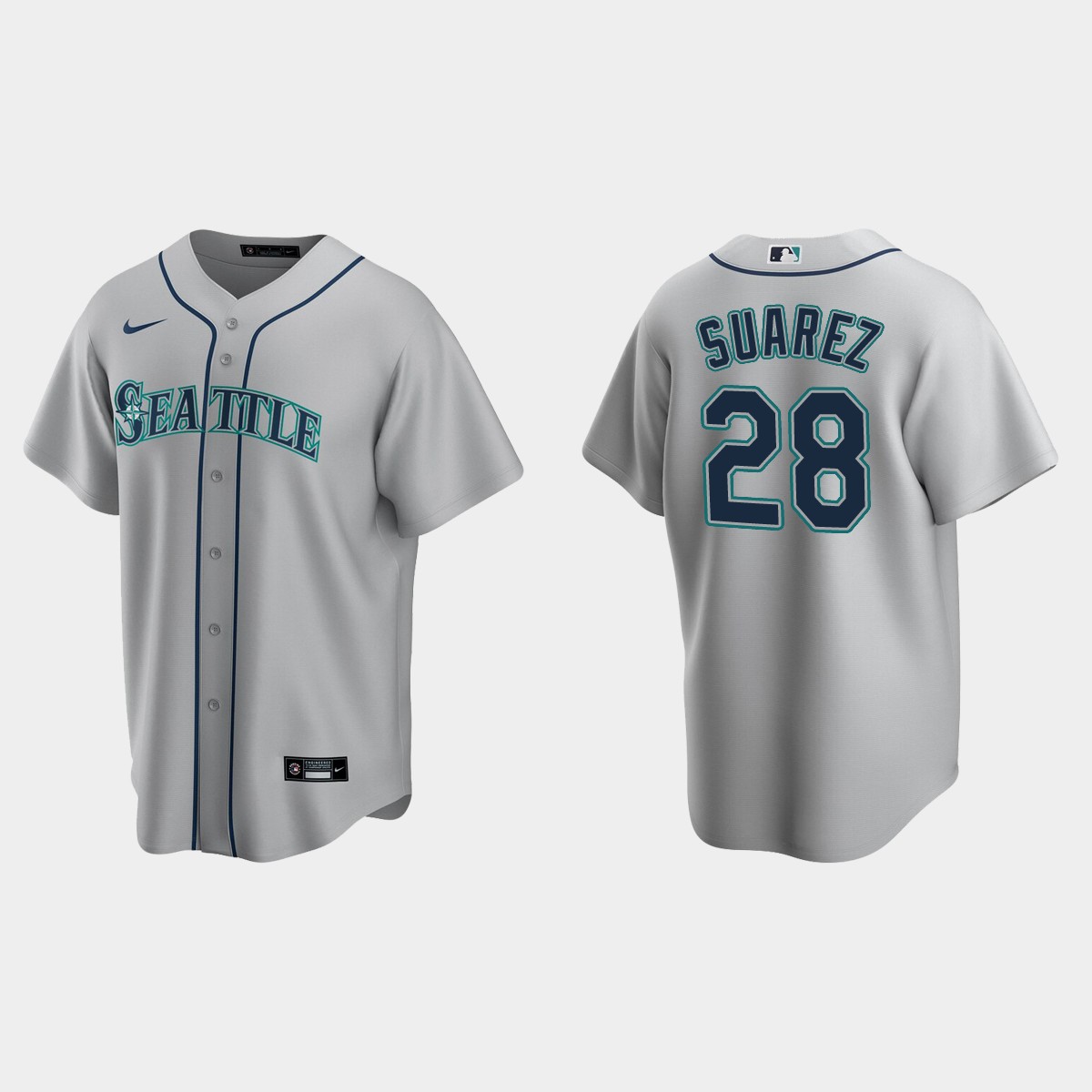 Seattle Mariners Eugenio Suarez Road Jersey - Gray