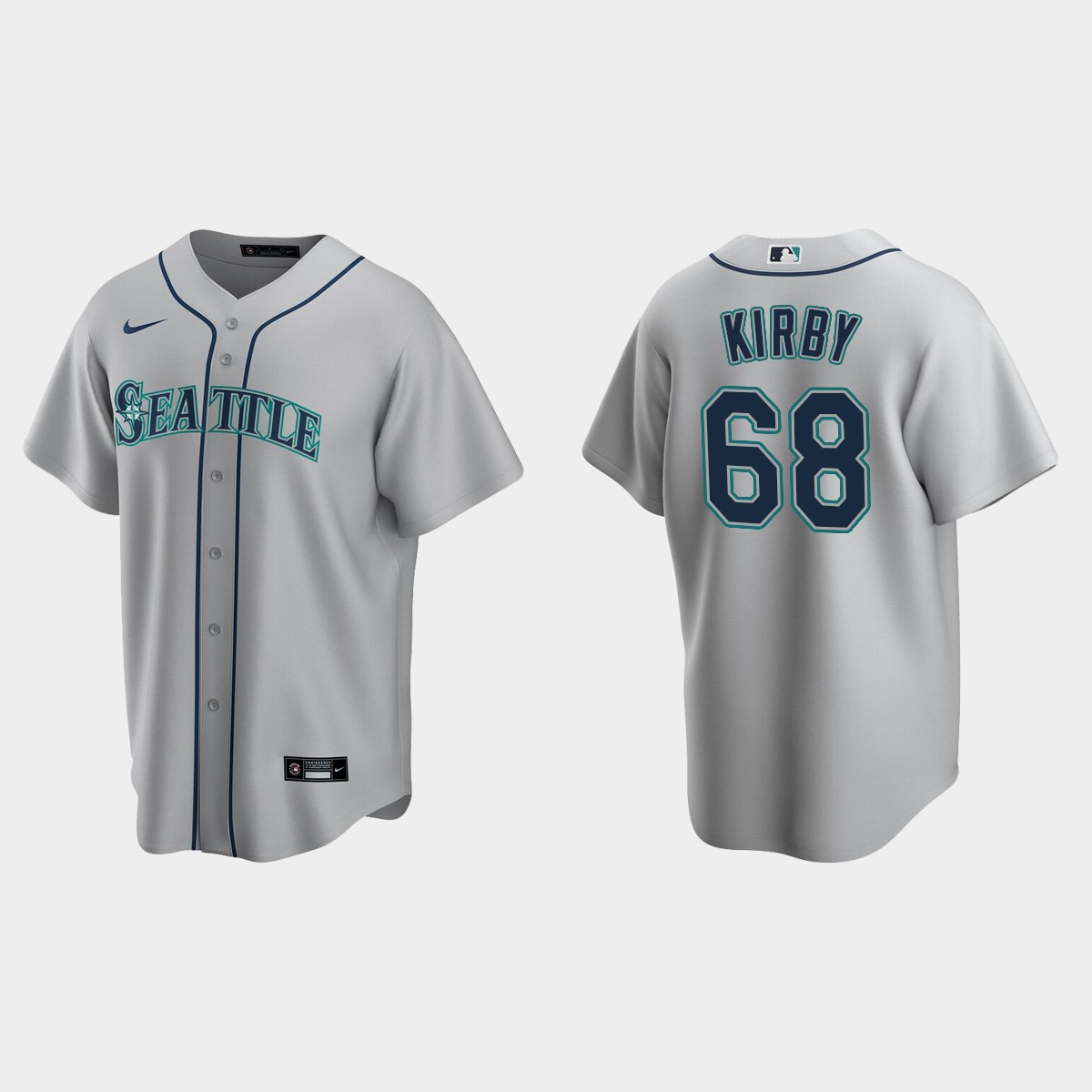 Seattle Mariners George Kirby Road Jersey - Gray