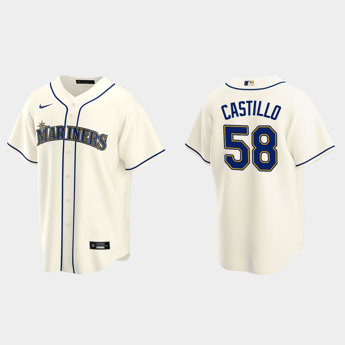 Seattle Mariners Luis Castillo Alternate Jersey - Cream