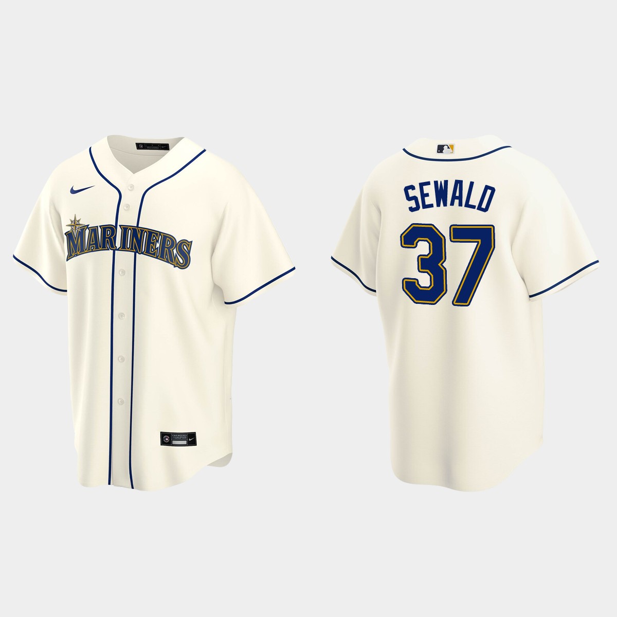 Seattle Mariners Paul Sewald Alternate Jersey - Cream