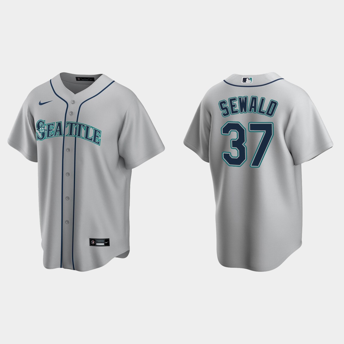 Seattle Mariners Paul Sewald Road Jersey - Gray