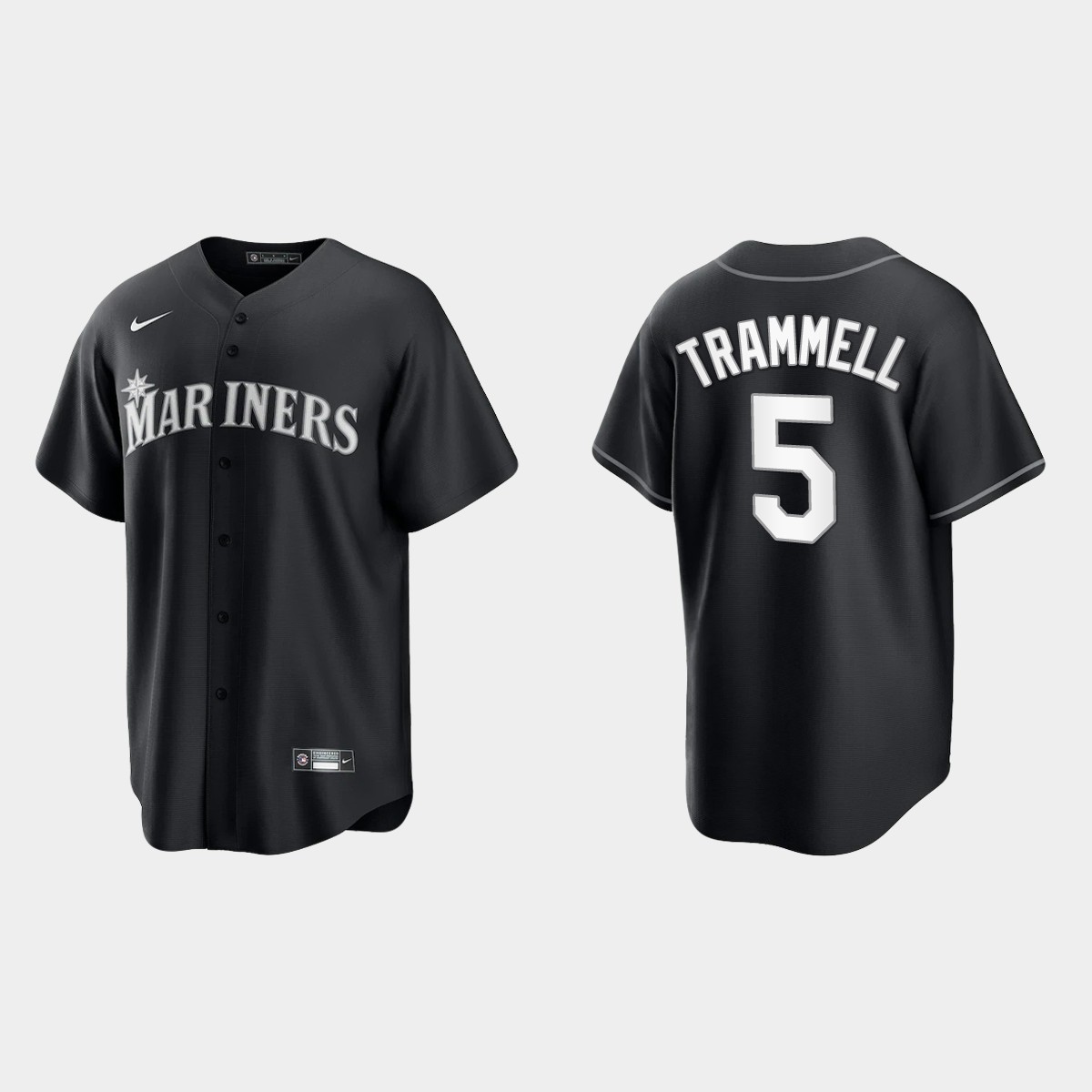 Seattle Mariners Taylor Trammell Jersey - Black White