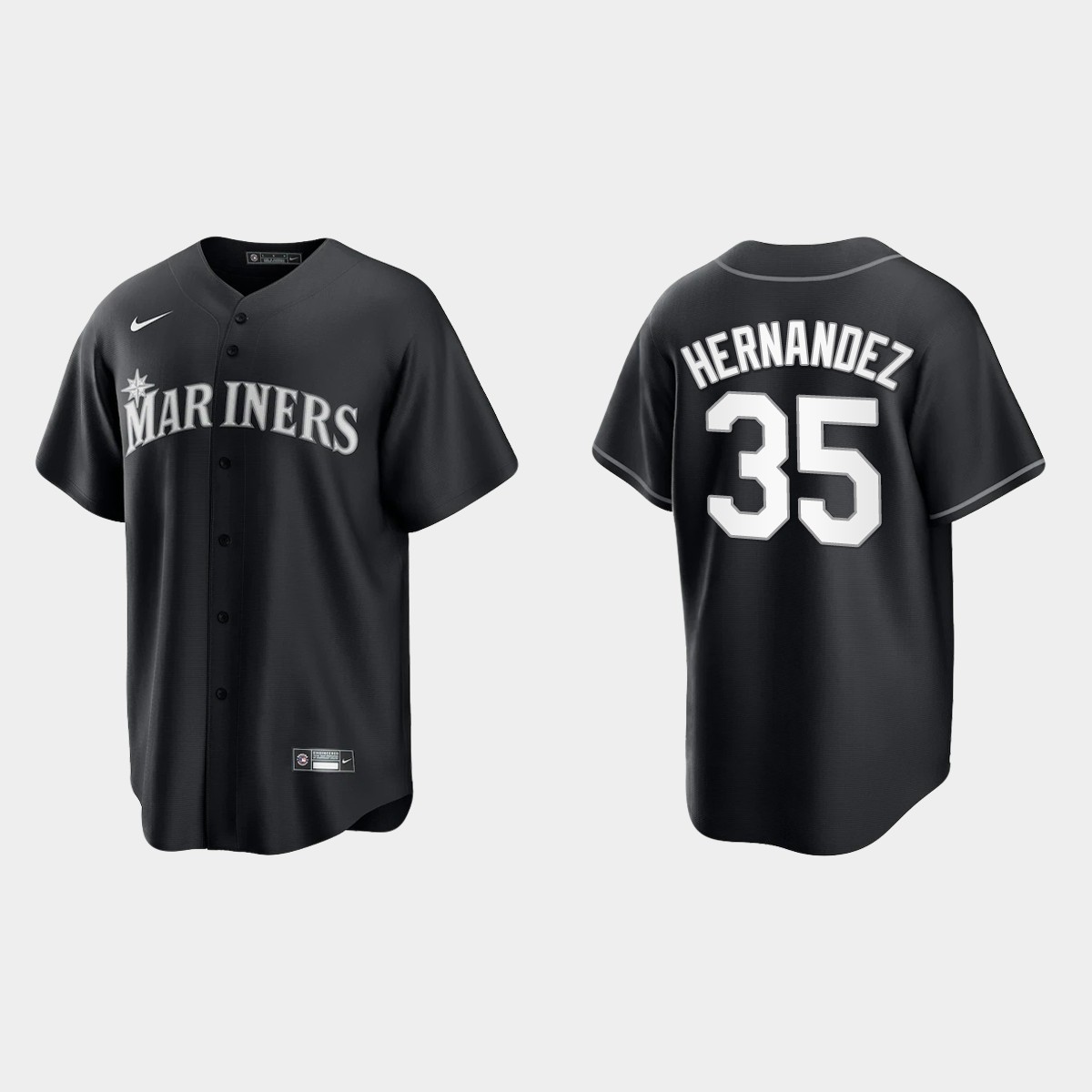 Seattle Mariners Teoscar Hernandez Jersey - Black White