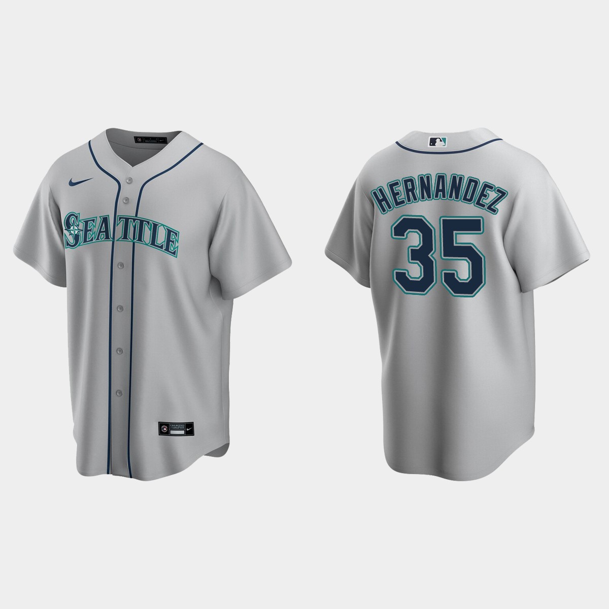 Seattle Mariners Teoscar Hernandez Road Jersey - Gray