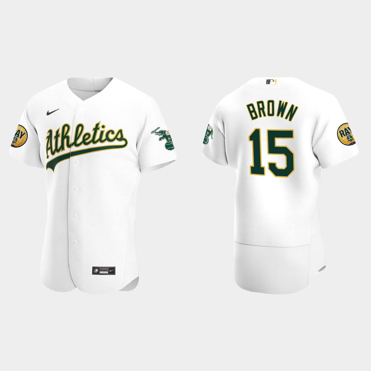 Seth Brown Oakland Athletics Ray Fosse Patch Jersey - White
