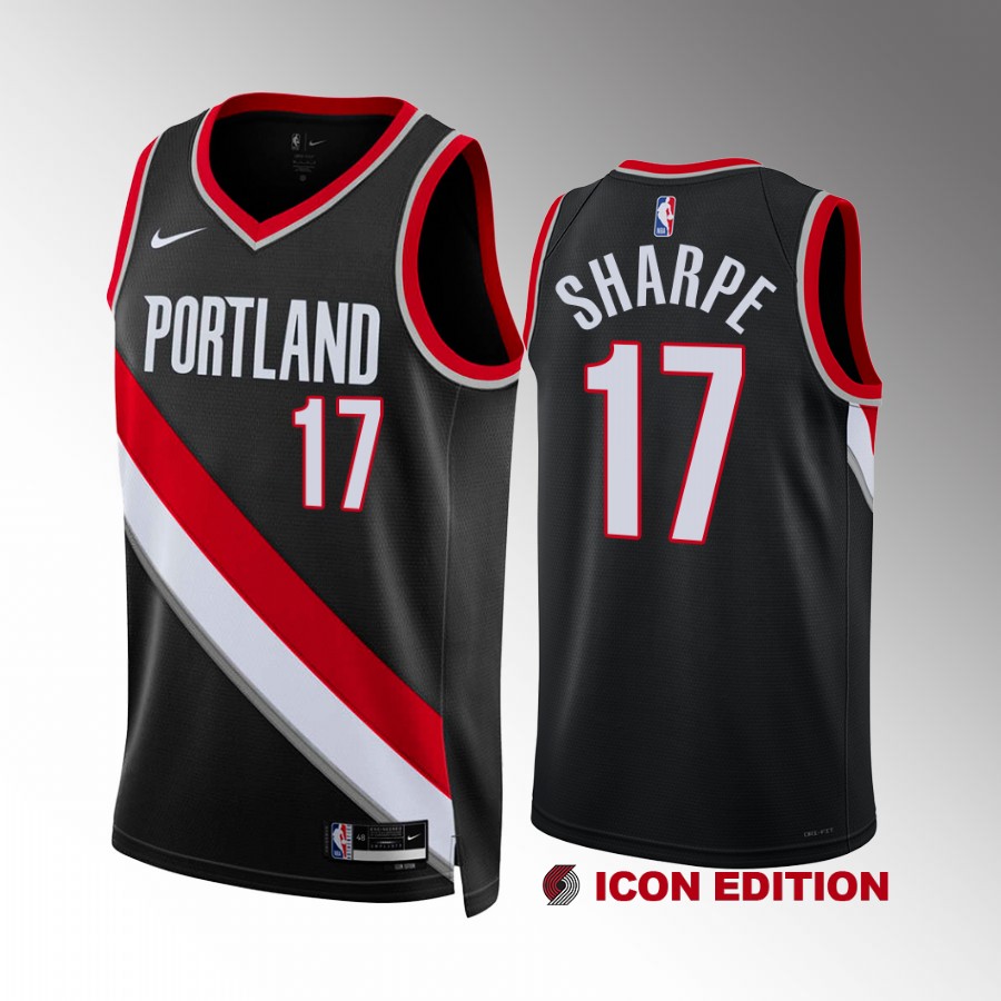 Shaedon Sharpe #17 Portland Trail Blazers Icon Edition Black Jersey