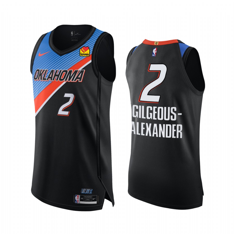 Shai Gilgeous-Alexander Oklahoma City Thunder Black City  Jersey