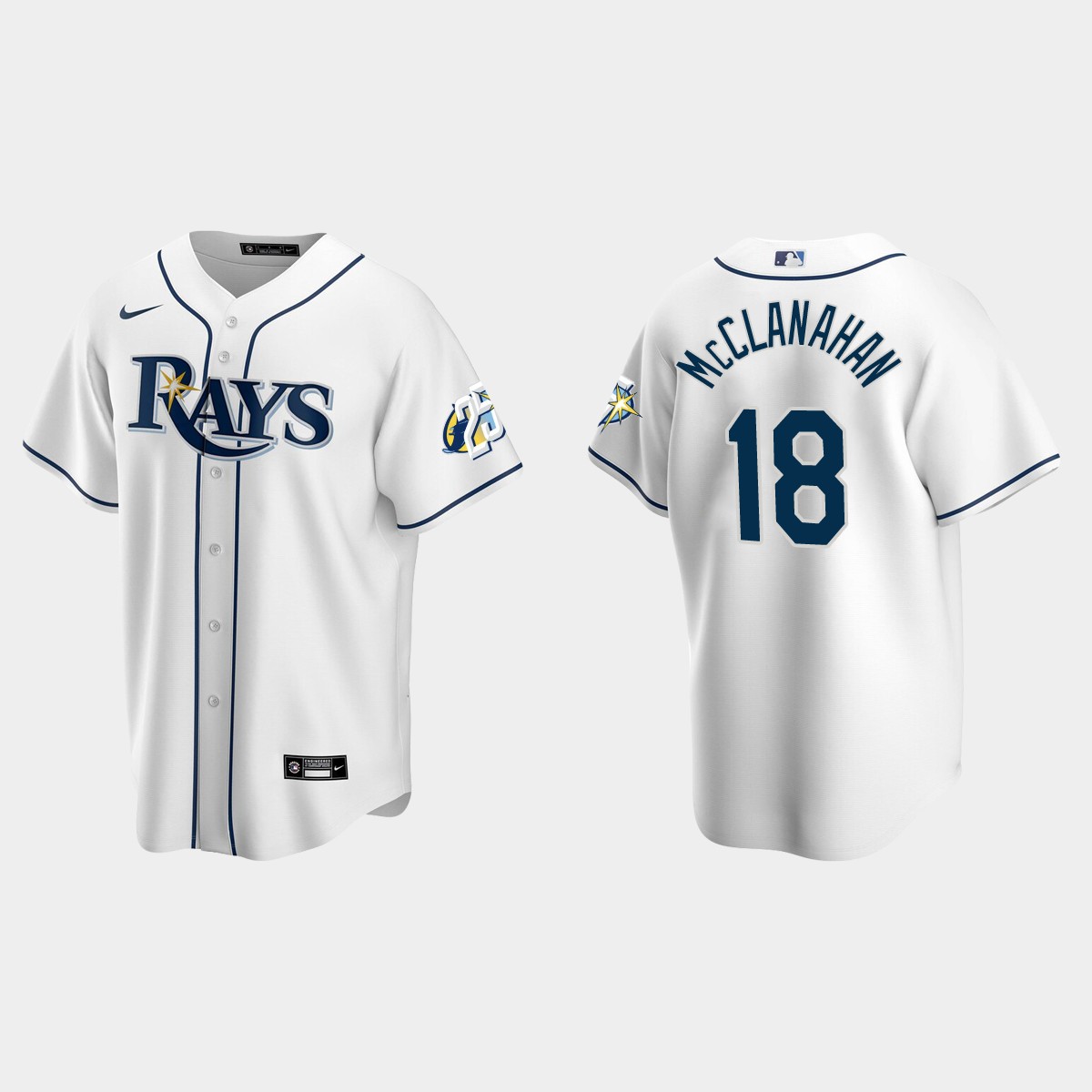 Shane McClanahan Tampa Bay Rays 25th Anniversary Jersey - White
