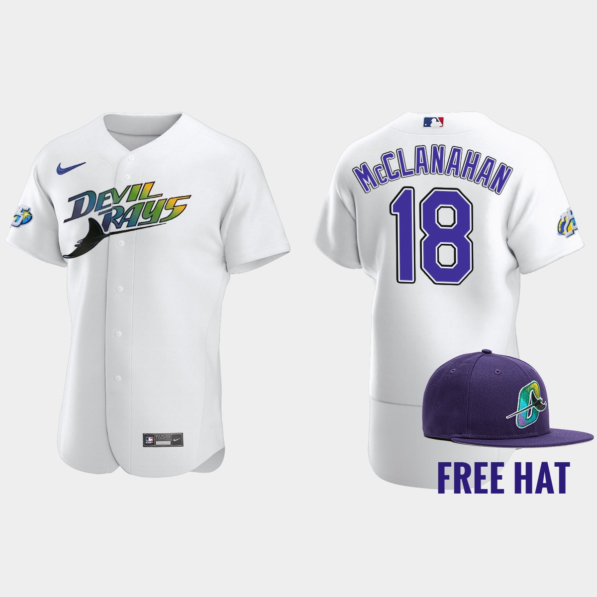 Shane McClanahan Tampa Bay Rays 25th Anniversary Jersey - White