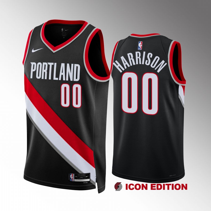 Shaquille Harrison Portland Trail Blazers #00 Black Jersey Icon Edition Swingman