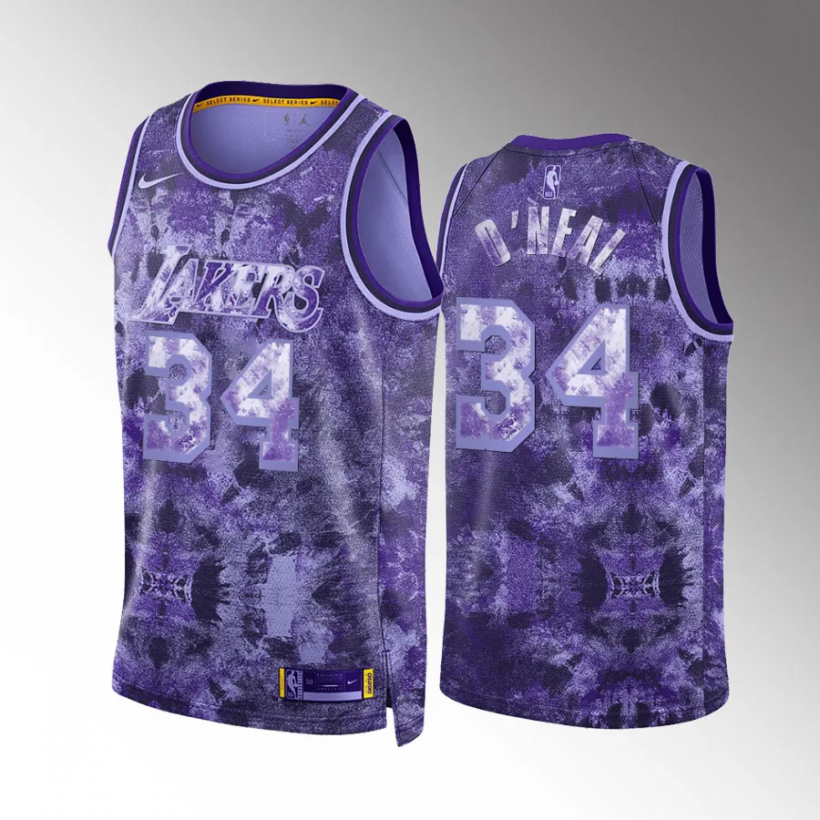 Shaquille O'Neal Select Series Los Angeles Lakers #34 Purple Jersey Camo