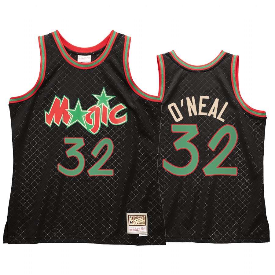 Shaquille O'Neal 32 Orlando Magic Neapolitan Black Jersey Hardwood Classics