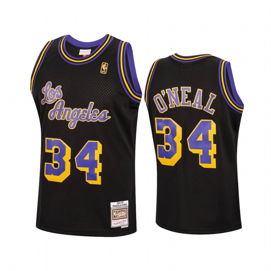 Shaquille O'Neal #34 Los Angeles Lakers Black Reload Jersey