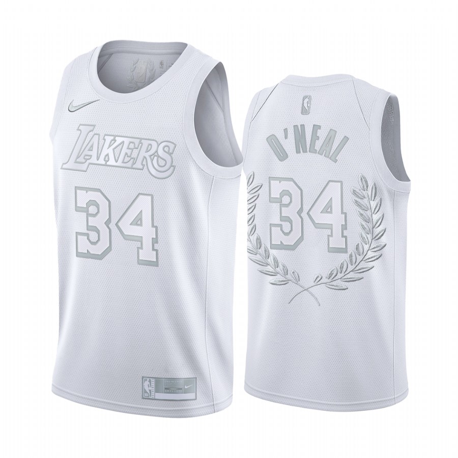 Shaquille O'Neal Los Angeles Lakers White Platinum Edition #34 Jersey
