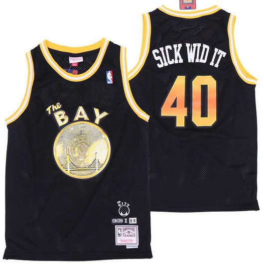 Sick Wid It Golden State Warriors Black Remix Jersey - All Stitched