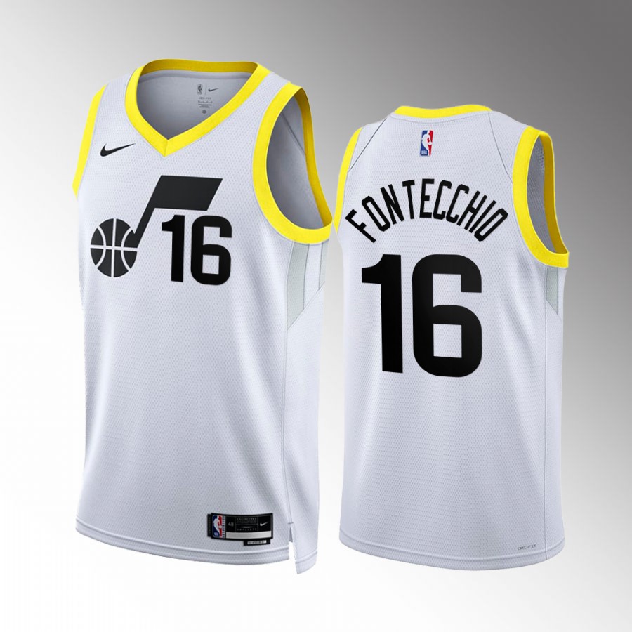 Simone Fontecchio Utah Jazz White #16 Association Edition Jersey Remix
