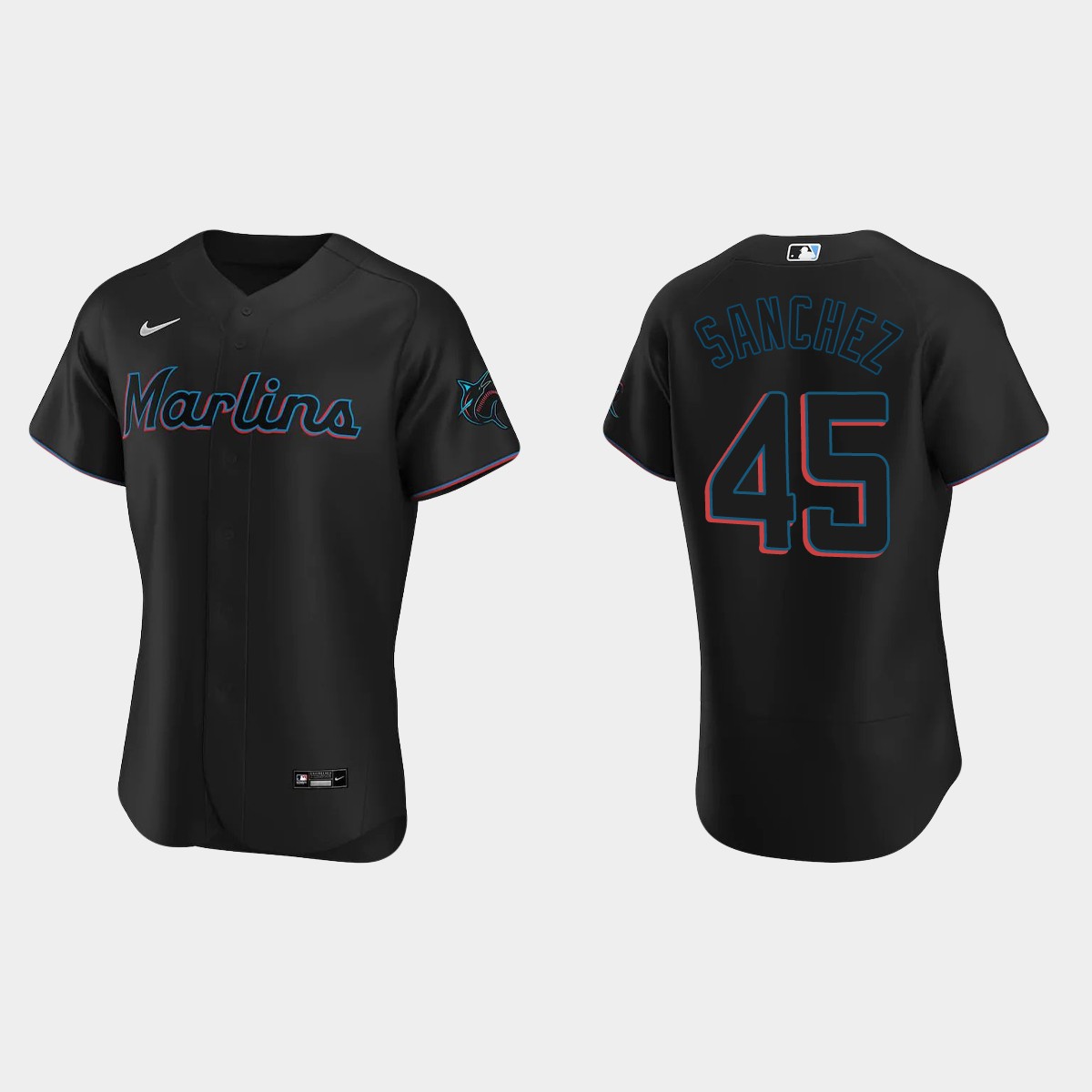 Sixto Sanchez #45 Miami Marlins Alternate Jersey - Black