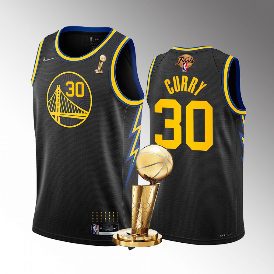 Stephen Curry Finals Champions Golden State Warriors Black #30 Jersey City