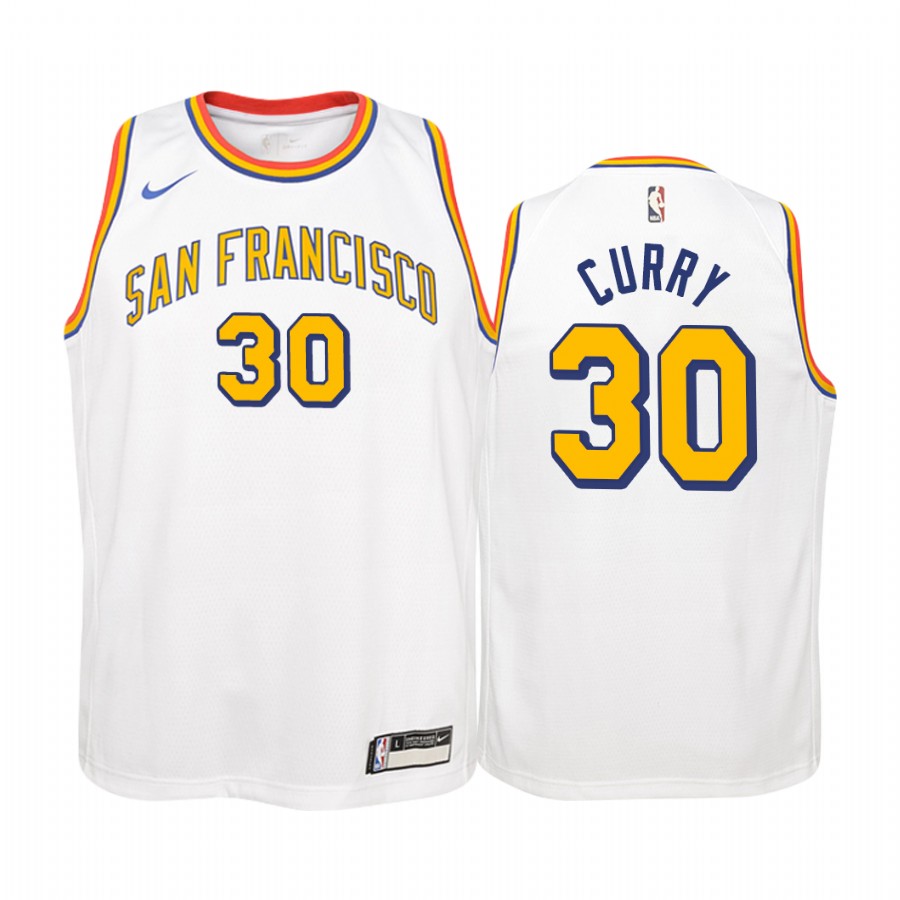Stephen Curry Golden State Warriors  Hardwood Classics Youth Jersey - White