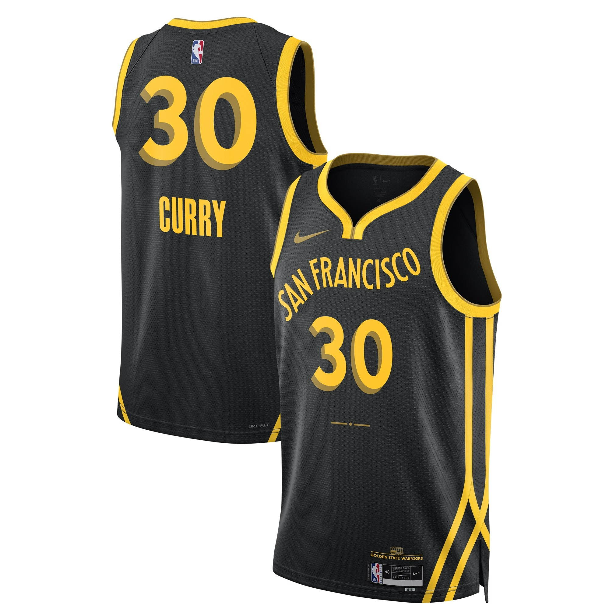 Stephen Curry Golden State Warriors Swingman City Edition Black Jersey - All Stitched