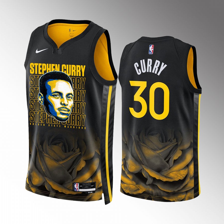 Stephen Curry Golden State Warriors Black #30 Jersey The Heart Of The Dubs Screen Print Graphics