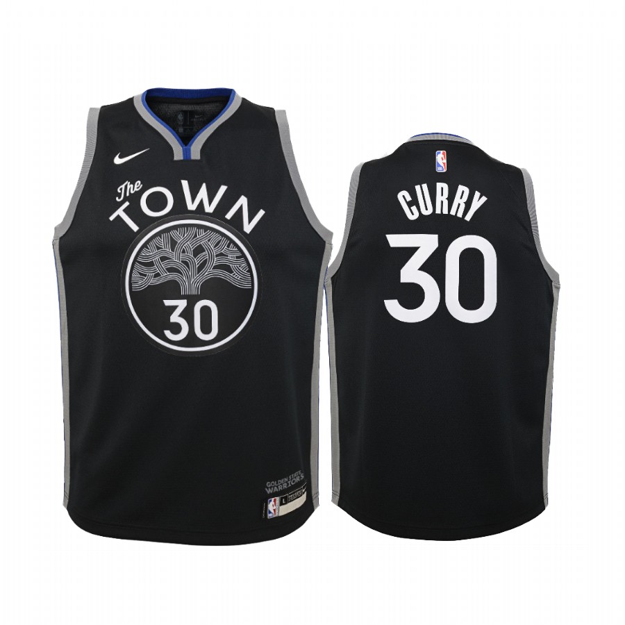 Stephen Curry Golden State Warriors Black City Edition  Jersey - youth