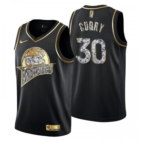 Stephen Curry Golden State Warriors Black Diamond Edition Jersey - All Stitched