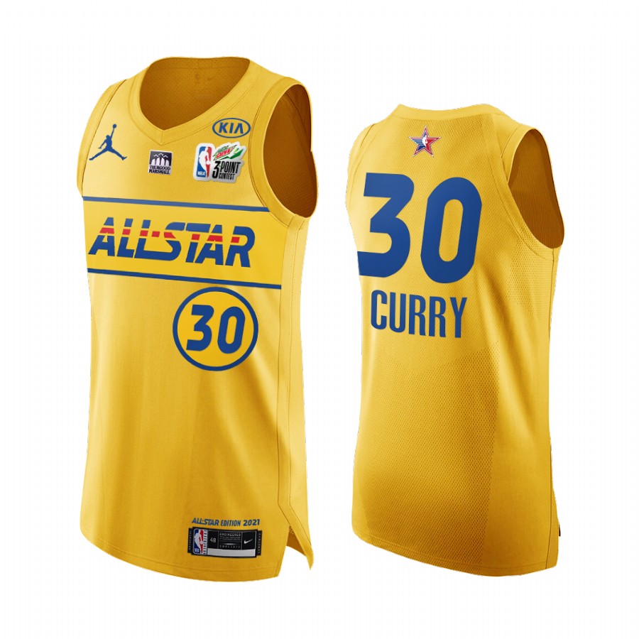 Stephen Curry Golden State Warriors Jersey Gold  All-Star 3-Point Champion Uniform