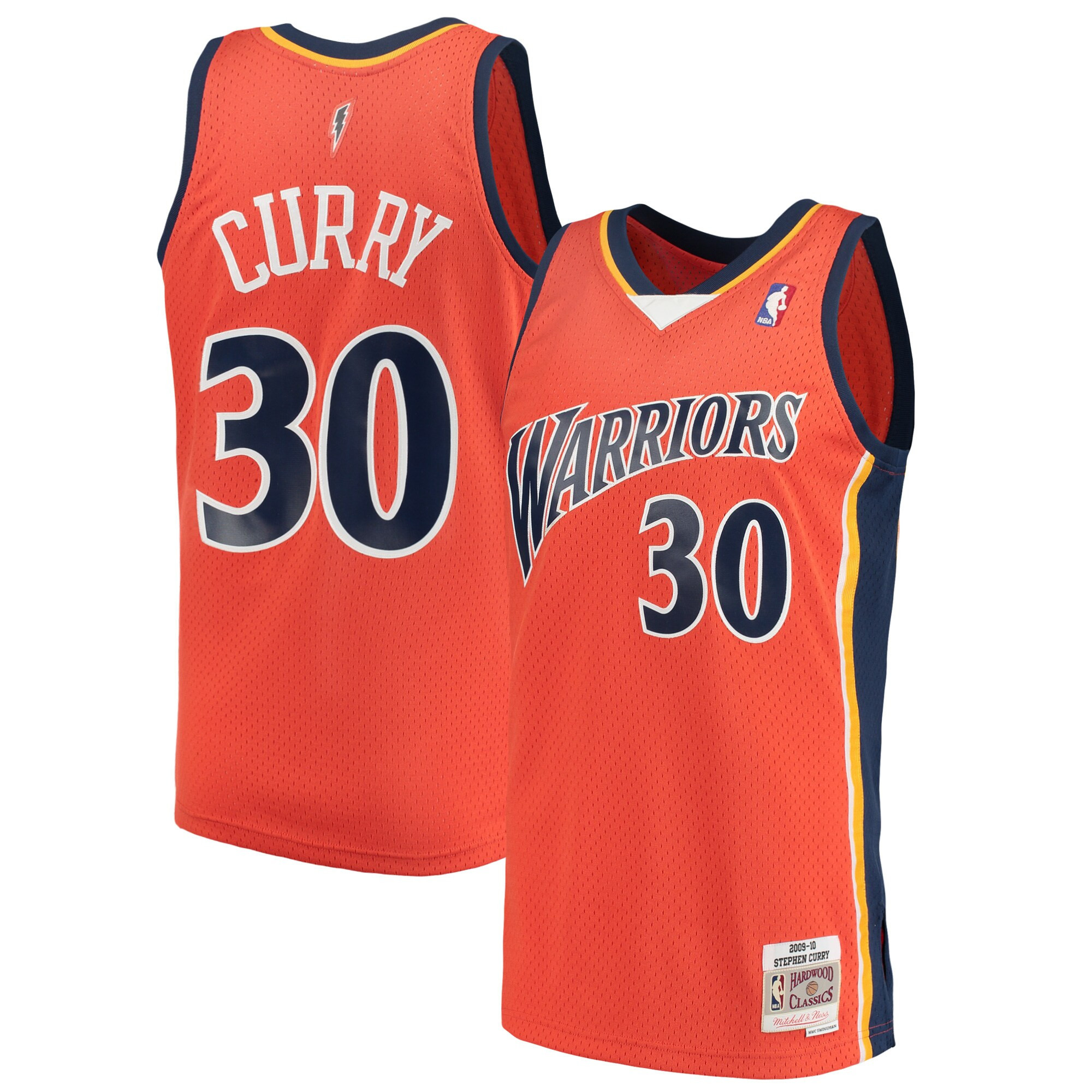 Stephen Curry Golden State Warriors Orange Jersey - All Stitched