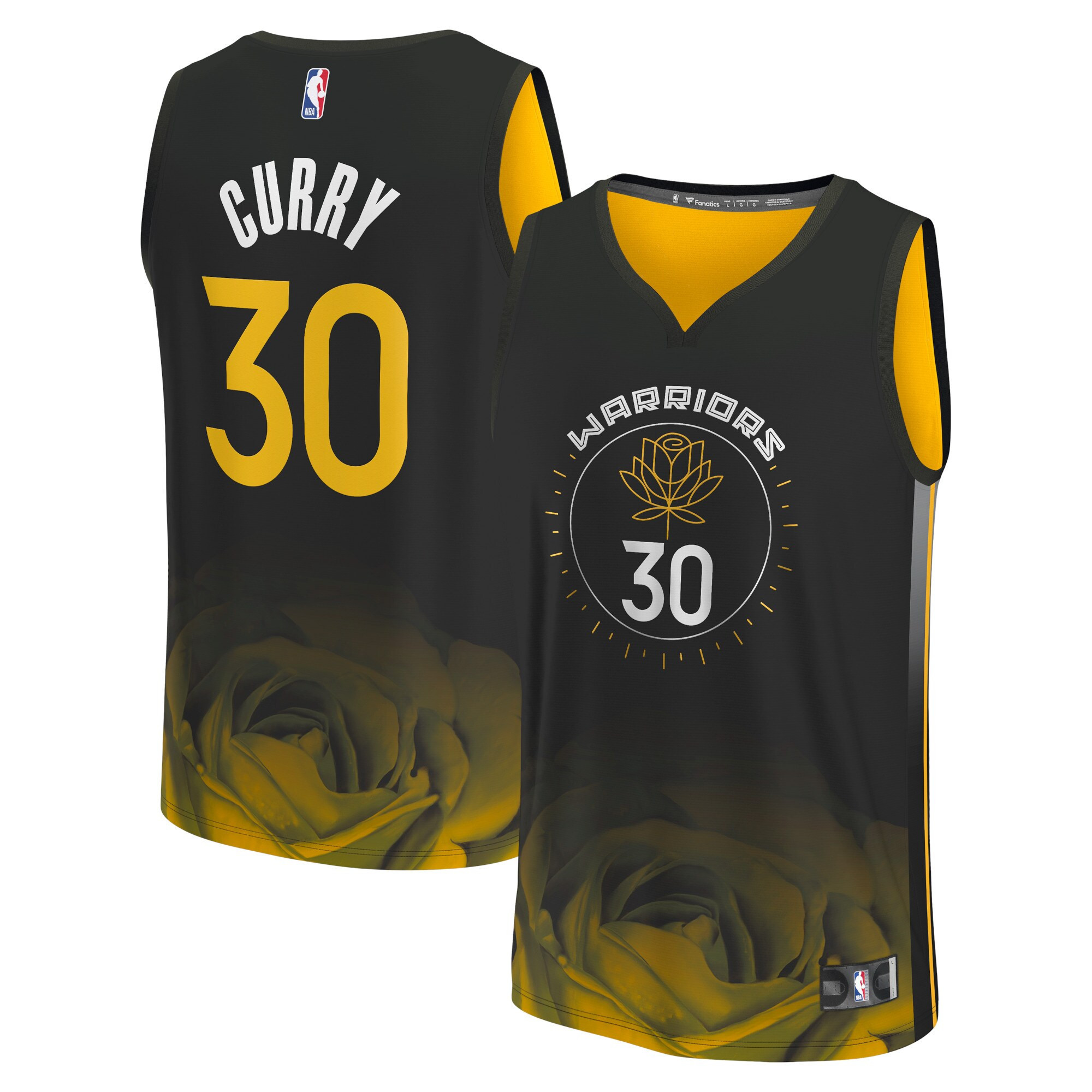 Stephen Curry Golden State Warriors White Gold & Black Gold City Edition Jersey - All Stitched