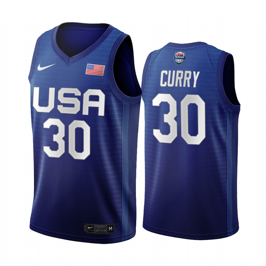 Stephen Curry USA Men's National Team #30 Navy Tokyo Olympics Golden State Warriors Jersey