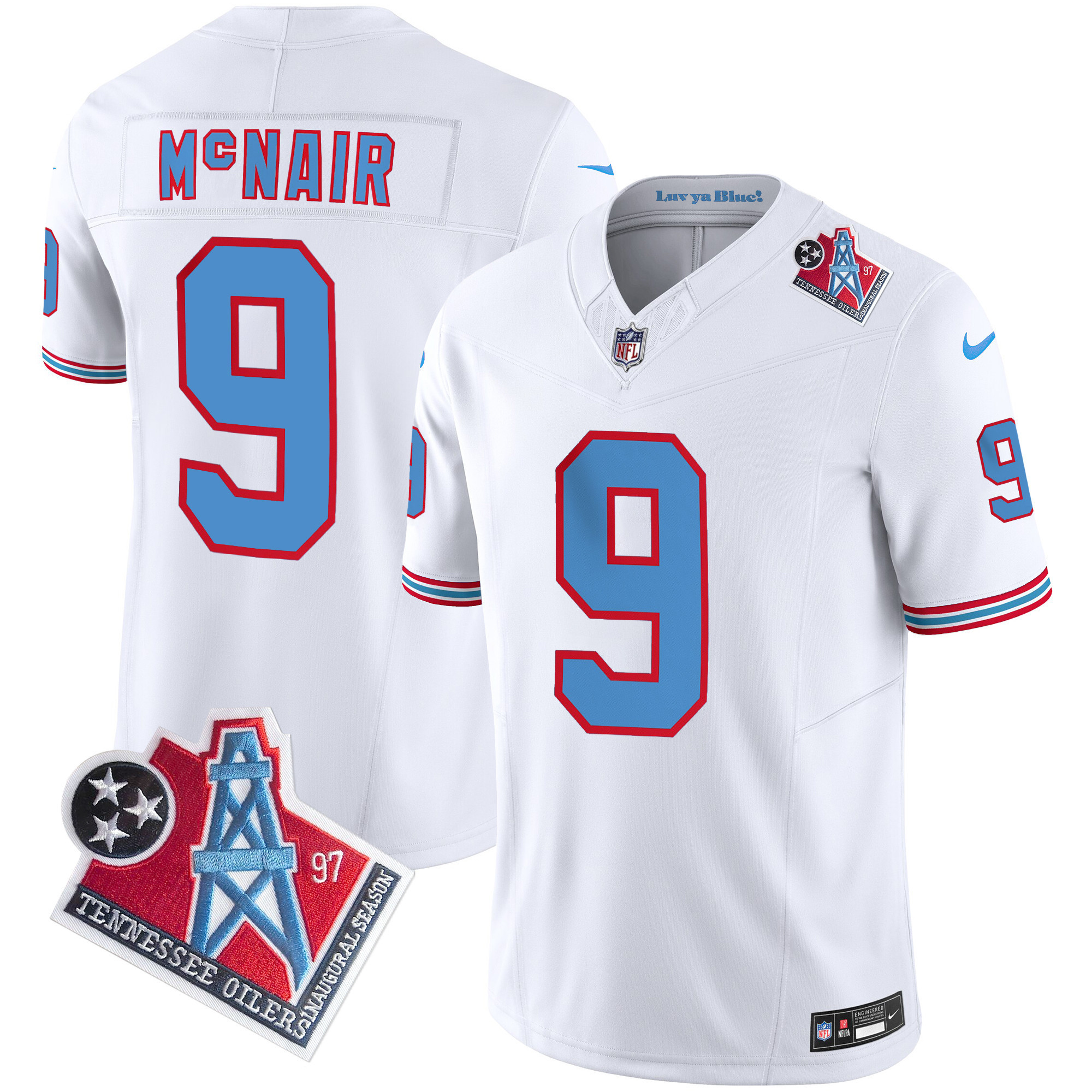 Steve Mcnair Men's Tennessee Titans 1997 Throwback Limited Vapor White Jersey