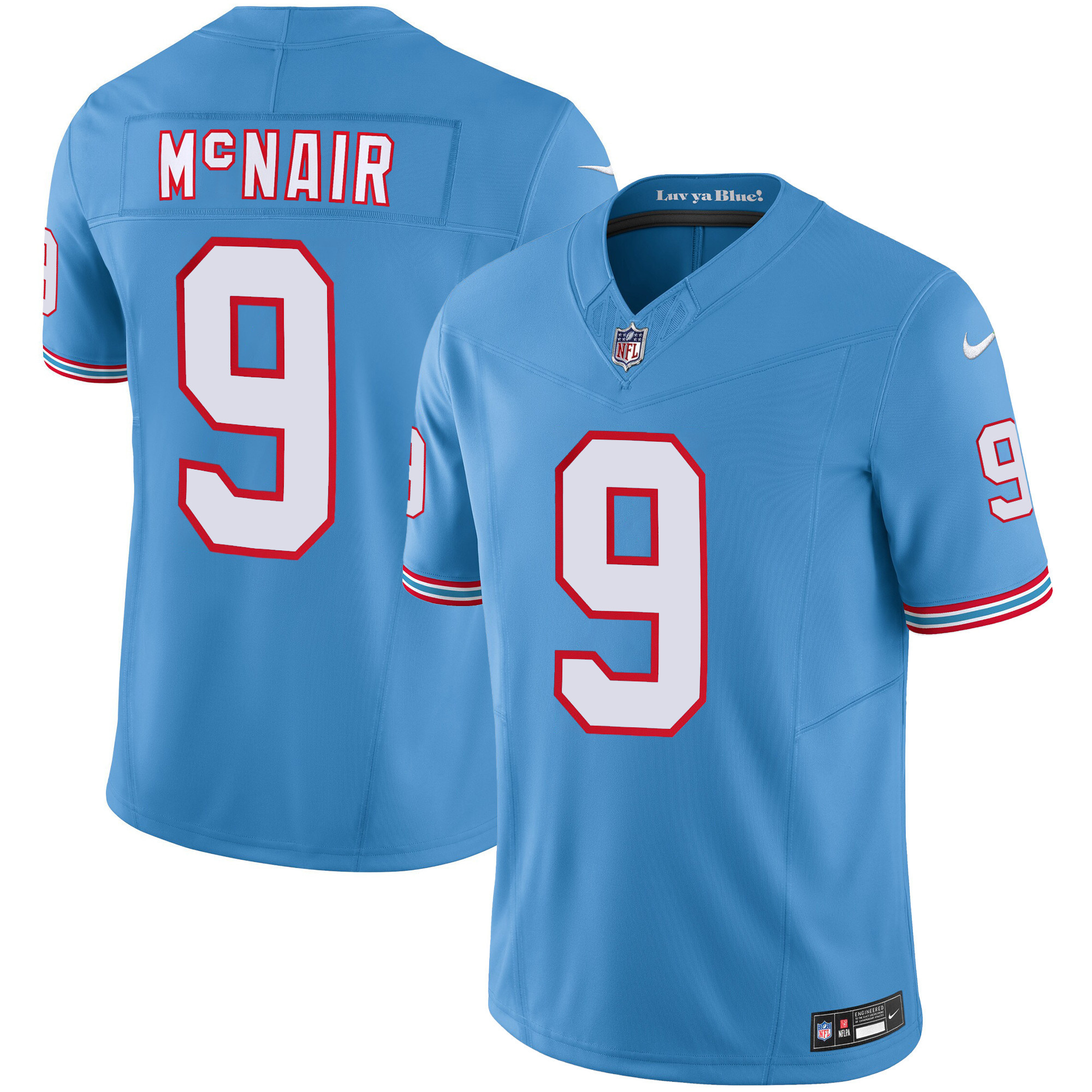 Steve Mcnair Men's Tennessee Titans Throwback Limited Vapor Light Blue Jersey