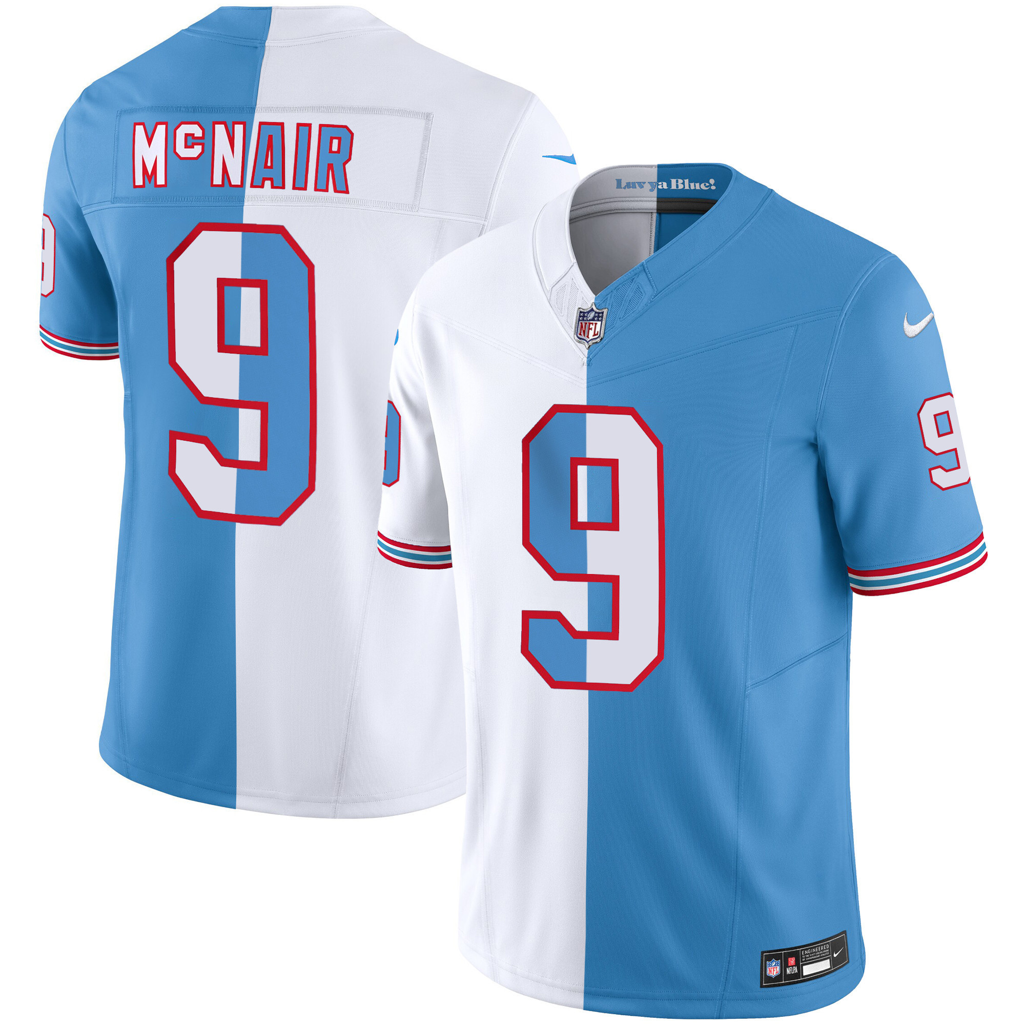 Steve Mcnair Men's Tennessee Titans Throwback Limited Vapor Split Jersey