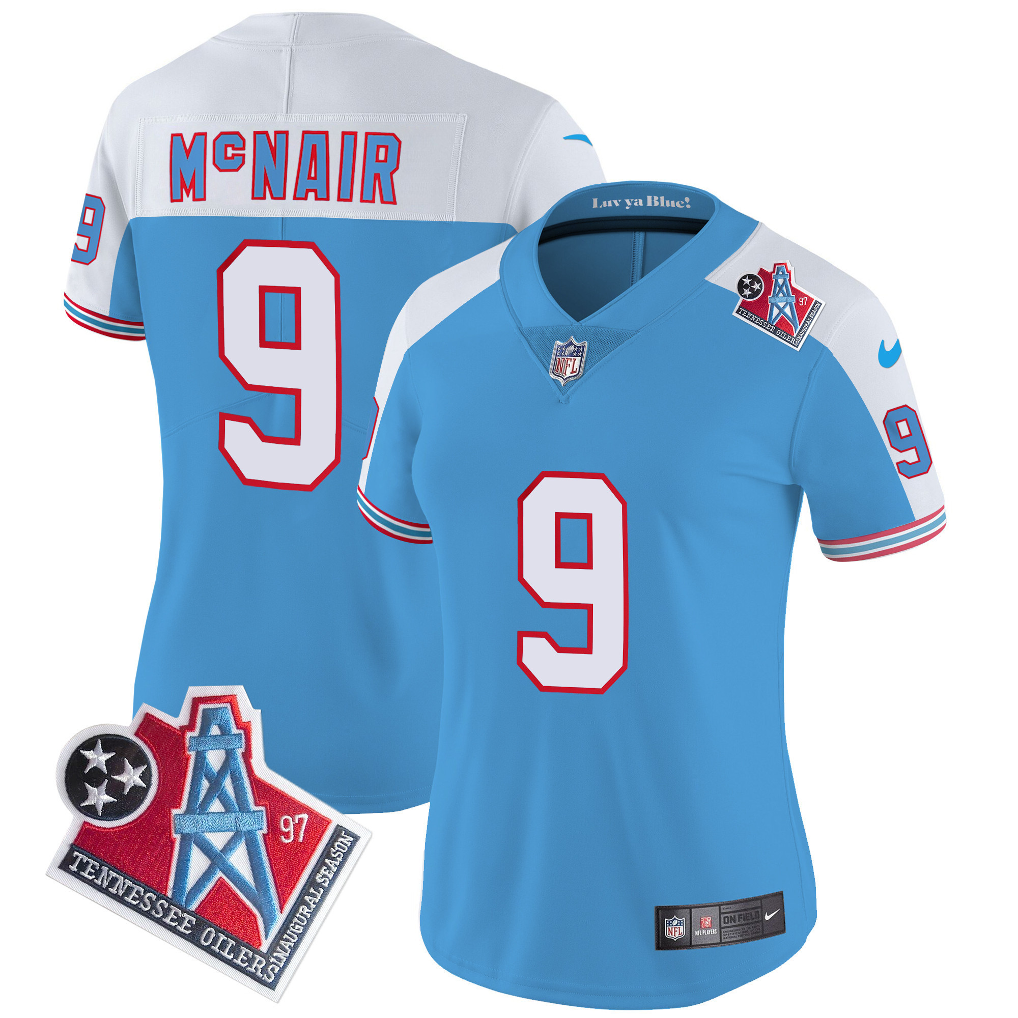 Steve Mcnair Women's Tennessee Titans 1997 Throwback Limited Vapor Alternate Jersey