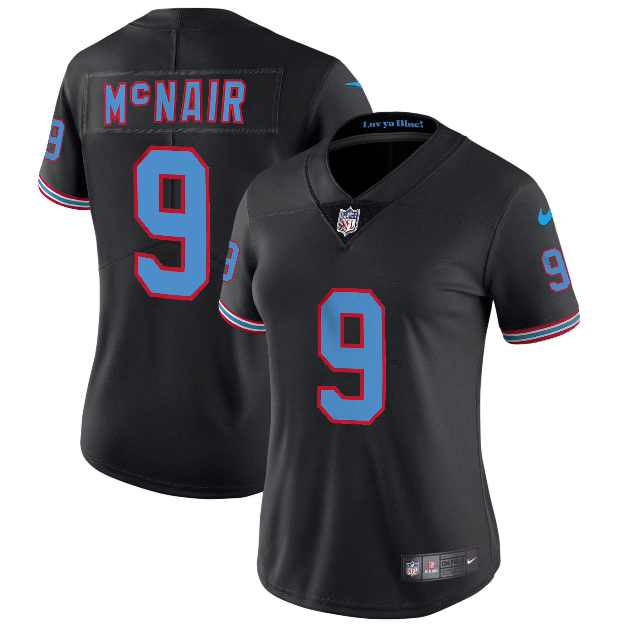 Steve Mcnair Women's Tennessee Titans Throwback Limited Vapor Black Jersey
