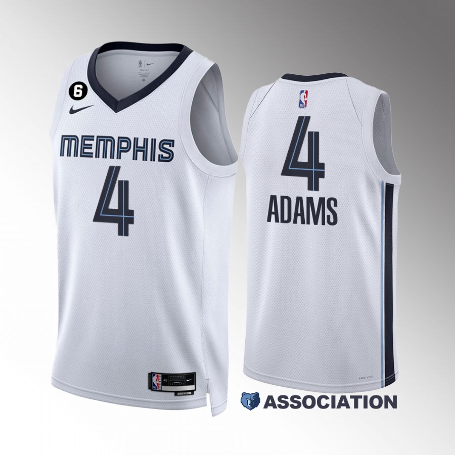 Steven Adams #4 Memphis Grizzlies Association Edition White Jersey