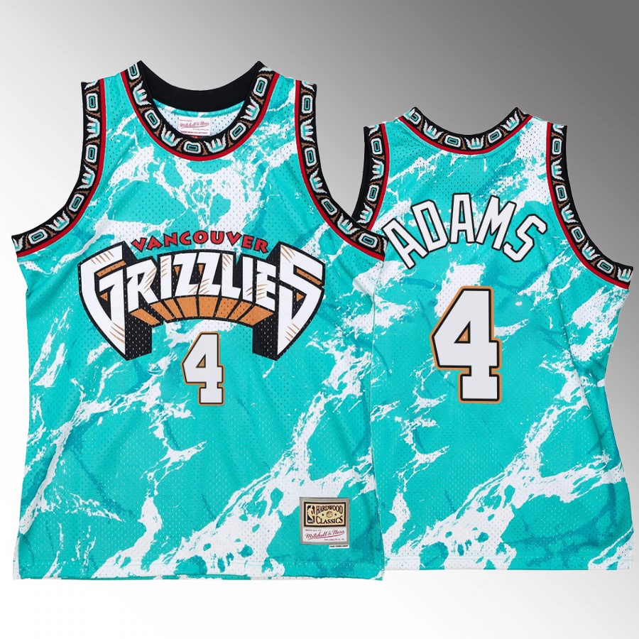 Steven Adams Memphis Grizzlies Teal Marble Swingman Hardwood Classics #4 Jersey