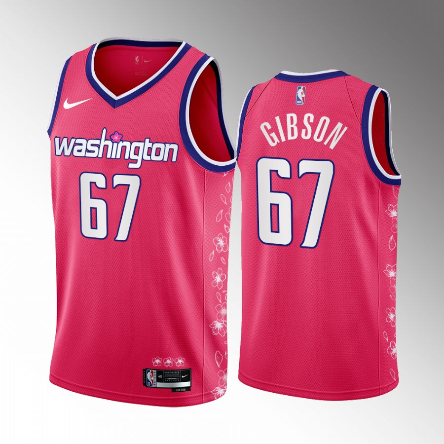 Taj Gibson #67 Washington Wizards Cherry Blossom City Pink Jersey