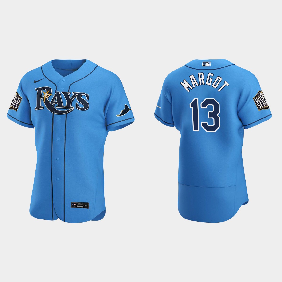Tampa Bay Rays #13 Manuel Margot World Series Alternate Jersey - Light Blue